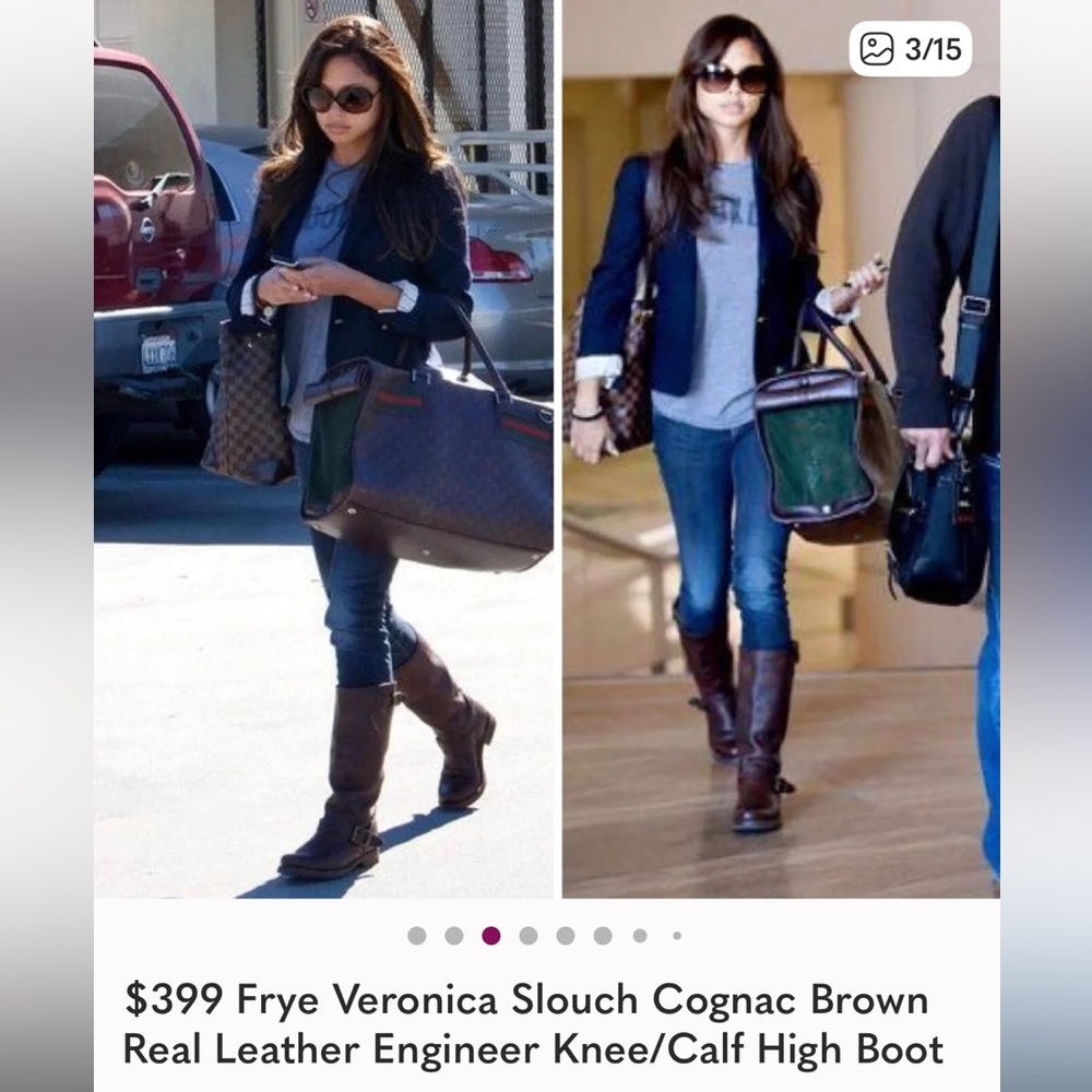 Frye Veronica Slouch Cognac Woman's Size 5 Boys Size 3 - Picture 15 of 16